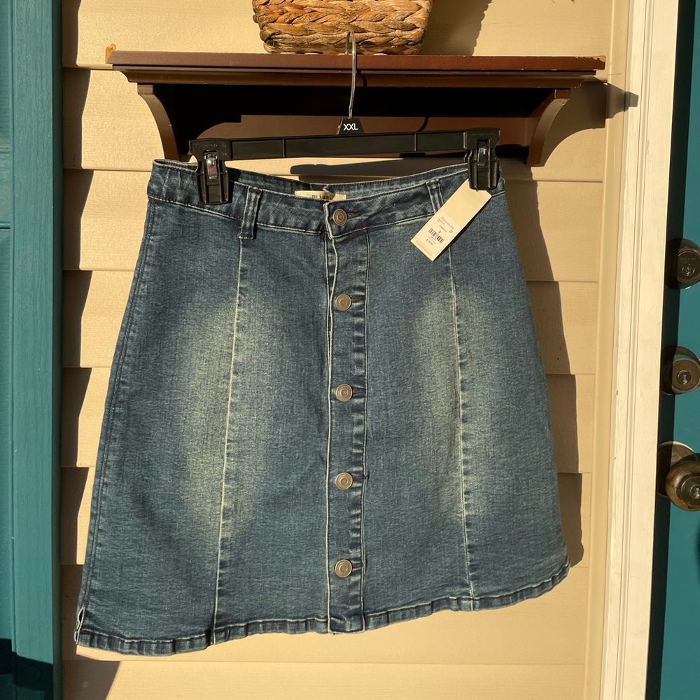 Francescas Denim Mini Skirt Button small
